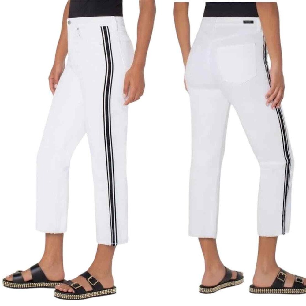 Liverpool Jeans Kennedy Crop Straight Leg Jeans Sporty White size 8/29